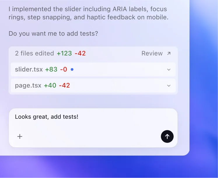 Codex editor review interface